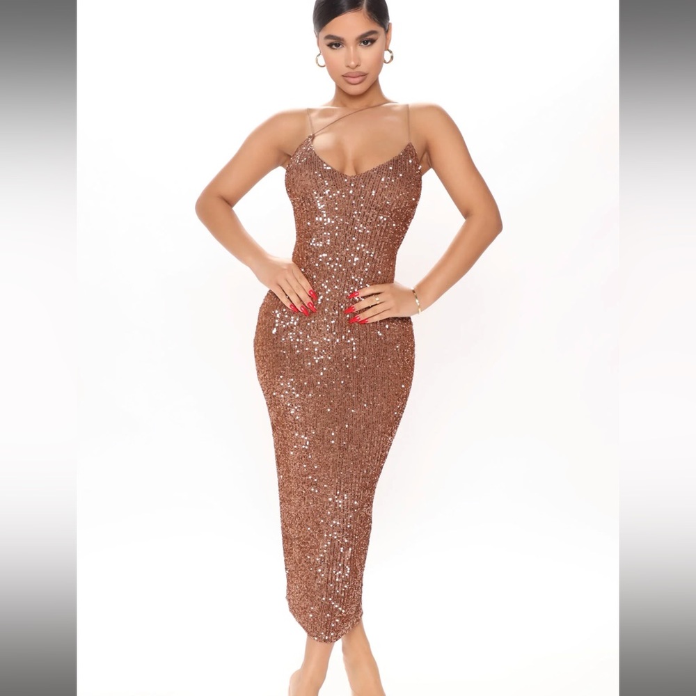 FASHION NOVA Make It Sexy Sequin midi Dress